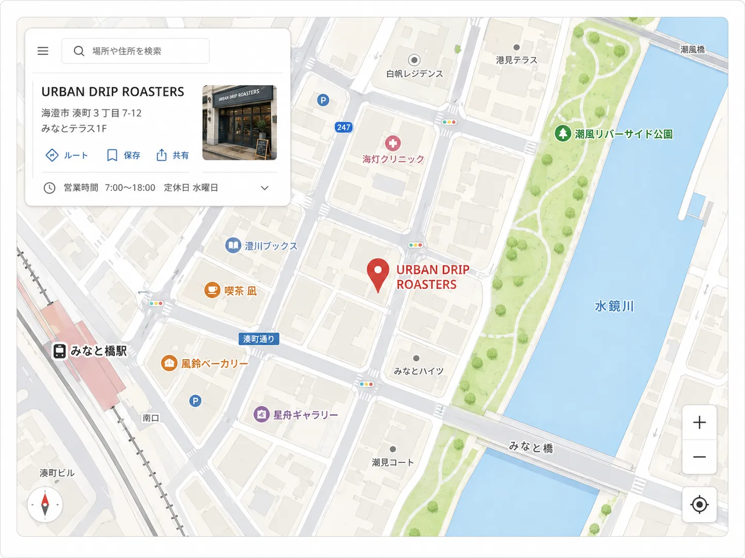 店舗周辺の地図